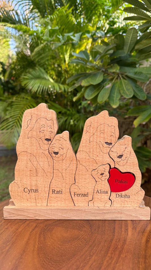 Lion family of 5- with grand parents