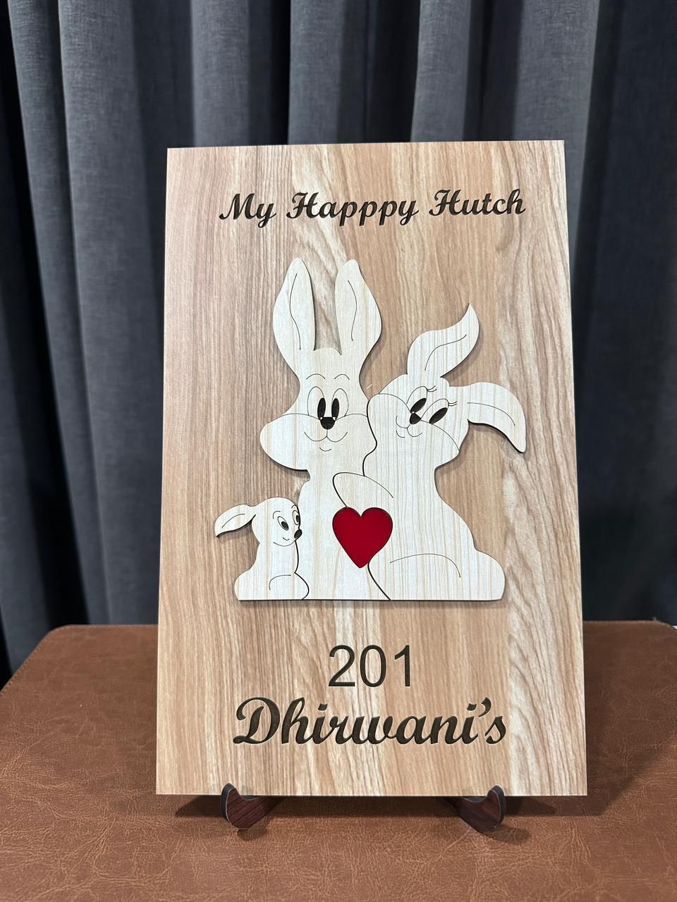 Rabbbitfamily of 3 Nameplate