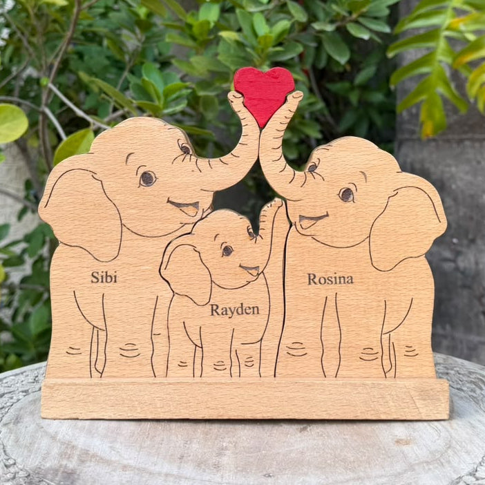 10'' inch open eye Elephant family of 3