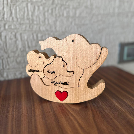 Elephant mom and 2 baby