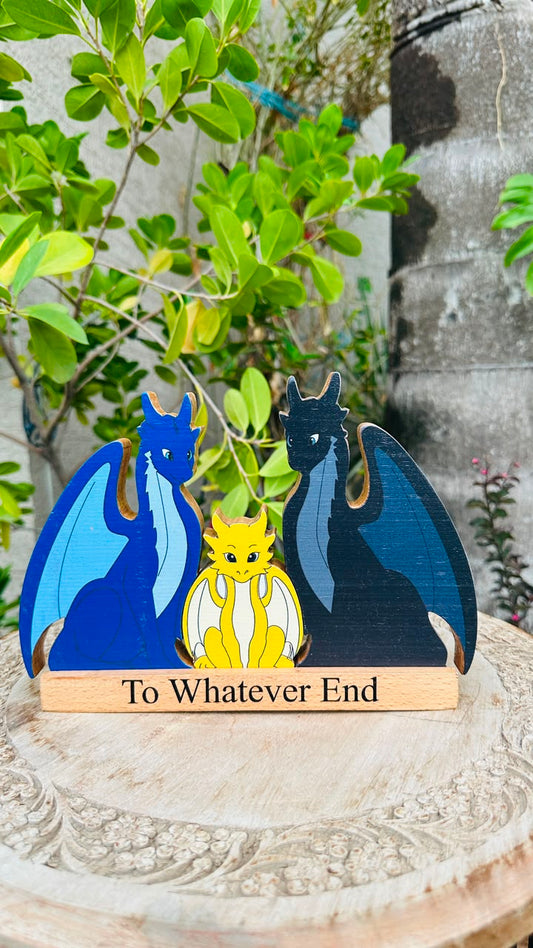 Colour Dragon Family of 3 – Personalized Wooden Decor