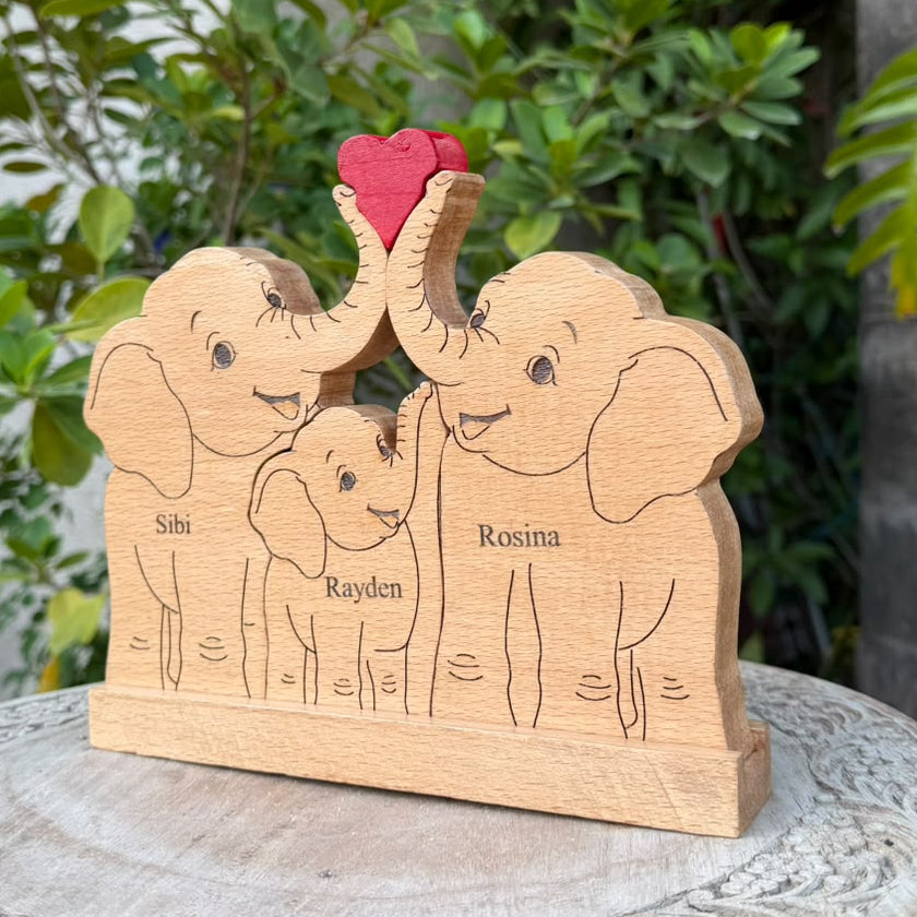 10'' inch open eye Elephant family of 3