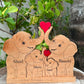10" inch Elephant Family of 4 – Personalized Wooden Decor